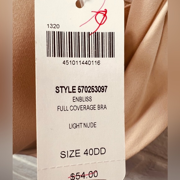 NWT Soma Enbliss Full Coverage Underwire Nude Lined Bra 40 DD Soft Tan #0542 - Picture 9 of 13